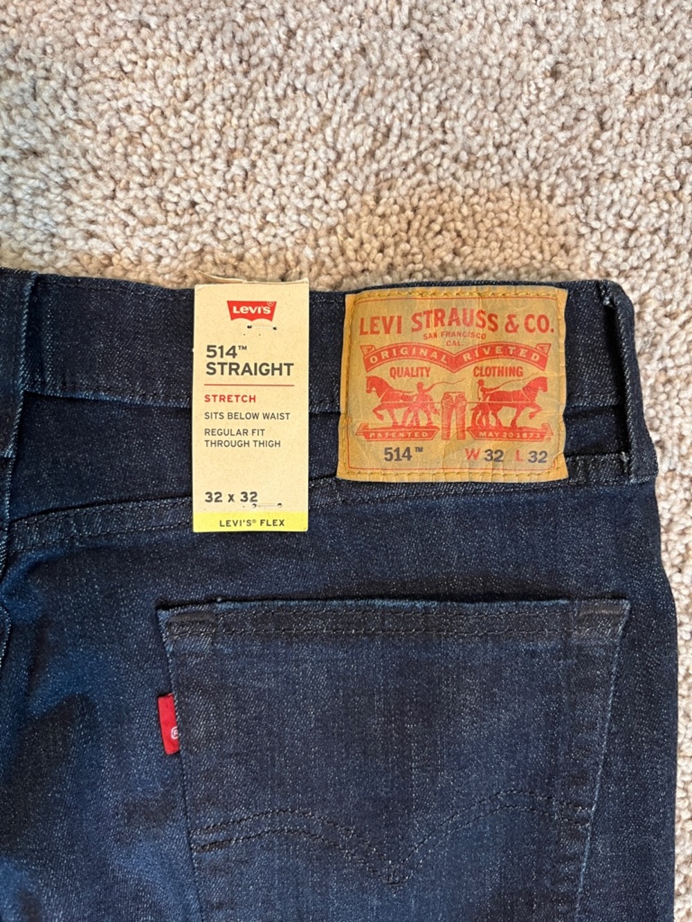 Levi's 514 Straight Stretch Men's Jeans Indigo NWT - Picture 4 of 6